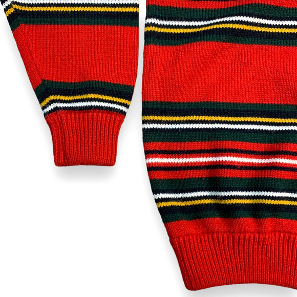 Vintage 90s Gitano Striped Acrylic Crewneck Sweater- Men's Size Large Pullover - Picture 8 of 9